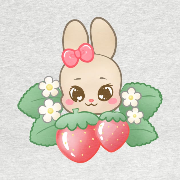 Kawaii Strawberry Bunny by Kittykaya